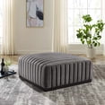thumbnail image 1 of Modway Conjure Channel Tufted Performance Velvet Ottoman in Black Gray, 1 of 5