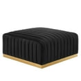 thumbnail image 1 of Modway Conjure Channel Tufted Performance Velvet Ottoman in Gold/Black, 1 of 7