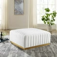 thumbnail image 1 of Modway Conjure Channel Tufted Performance Velvet Ottoman in Gold White, 1 of 5