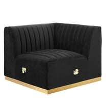 Modway Conjure Channel Tufted Performance Velvet Right Corner Chair - Gold/Black