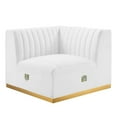 thumbnail image 1 of Modway Conjure Channel Tufted Performance Velvet Right Corner Chair - Gold/White, 1 of 6