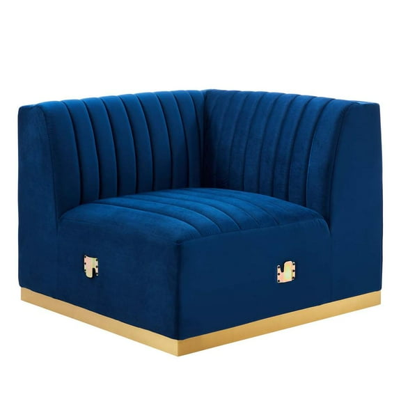 Conjure Channel Tufted Performance Velvet Right Corner Chair
