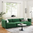 thumbnail image 1 of Modway Conjure Channel Tufted Performance Velvet Sofa in Black Emerald, 1 of 10