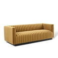 thumbnail image 1 of Modway Conjure Channel Tufted Velvet Sofa in Cognac, 1 of 6