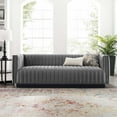 thumbnail image 1 of Modway Conjure Channel Tufted Velvet Sofa in Gray, 1 of 9