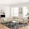 thumbnail image 1 of Modway Conjure Channel Tufted Upholstered Fabric 5-Piece L-Shaped Sectional in Black Beige, 1 of 10