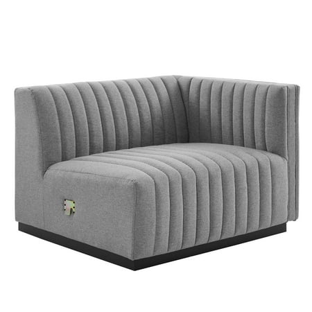 Conjure Channel Tufted Upholstered Fabric Right-Arm Chair-EEI-5493