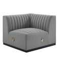 thumbnail image 1 of Conjure Channel Tufted Upholstered Fabric Right Corner Chair, 1 of 3