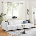 thumbnail image 1 of Modway Conjure Channel Tufted Upholstered Fabric Sofa in Black White, 1 of 10