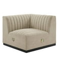 thumbnail image 1 of Modway Conjure Modern Channel Tufted Fabric Left Corner Chair in Beige, 1 of 4