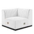 thumbnail image 1 of Modway Conjure Modern Channel Tufted Fabric Left Corner Chair in White, 1 of 4