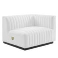 thumbnail image 1 of Modway Conjure Modern Channel Tufted Fabric Right-Arm Chair in White, 1 of 4