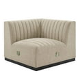 thumbnail image 1 of Modway Conjure Modern Channel Tufted Fabric Right Corner Chair in Beige, 1 of 4