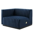 thumbnail image 1 of Modway Conjure Modern Channel Tufted Velvet Left-Arm Chair in Midnight Blue, 1 of 4