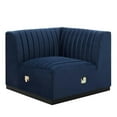 thumbnail image 1 of Modway Conjure Modern Channel Tufted Velvet Left Corner Chair in Midnight Blue, 1 of 4