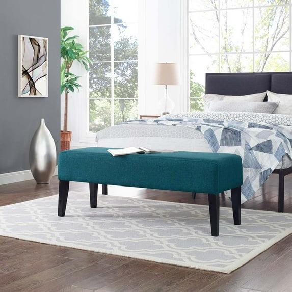 Modway Connect Upholstered Fabric Bench in Teal