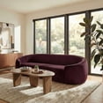 thumbnail image 1 of Contessa Curved Performance Velvet Sofa in Mulberry, 1 of 9