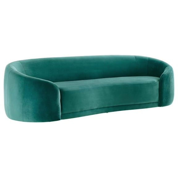 Modway Contessa Modern Performance Velvet & Foam Sofa in Teal Blue