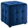 thumbnail image 1 of Modway Contour Tufted Cube Performance Velvet Ottoman in Navy, 1 of 5