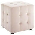 thumbnail image 1 of Modway Contour Tufted Cube Performance Velvet Ottoman in Pink, 1 of 6