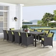 thumbnail image 1 of Modway Convene 11-Piece Aluminum and Rattan Patio Dining Set in Espresso/Peridot, 1 of 7