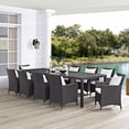 thumbnail image 1 of Modway Convene 11 Piece Outdoor Patio Dining Set in Espresso White, 1 of 7