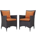 thumbnail image 1 of Modway Convene 2 Piece Outdoor Patio Dining Set in Espresso Orange, 1 of 3