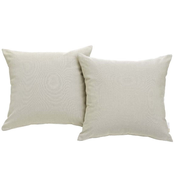 Modway Convene 2 Piece Outdoor Patio Pillow Set in Beige