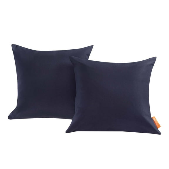 Modway Convene 2 Piece Outdoor Patio Pillow Set in Navy