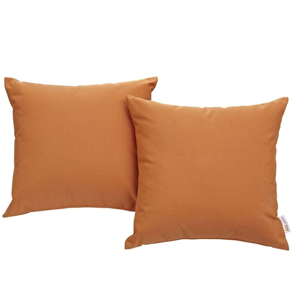 Convene Orange All-Weather Outdoor Patio Pillow Set