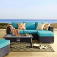 thumbnail image 1 of Modway Convene 3 Piece Set Outdoor Patio with Fire Pit in Espresso Turquoise, 1 of 10