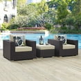 thumbnail image 1 of Modway Convene 3 Piece Outdoor Patio Sofa Set in Espresso Beige, 1 of 5