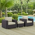 thumbnail image 1 of Modway Convene 3 Piece Outdoor Patio Sofa Set in Espresso Beige, 1 of 7