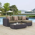 thumbnail image 1 of Modway Convene 3-Piece Rattan Aluminum Patio Sofa Set in Espresso/Mocha, 1 of 6