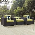 thumbnail image 1 of Modway Convene 3 Piece Outdoor Patio Sofa Set in Espresso Peridot, 1 of 5