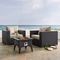 thumbnail image 1 of Modway Convene 3 Piece Set Outdoor Patio with Fire Pit in Espresso Beige, 1 of 8