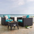 thumbnail image 1 of Modway Convene 3 Piece Set Outdoor Patio with Fire Pit in Espresso Turquois, 1 of 8