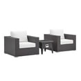 thumbnail image 1 of Modway Convene 3 Piece Set Outdoor Patio with Fire Pit in Espresso White, 1 of 8