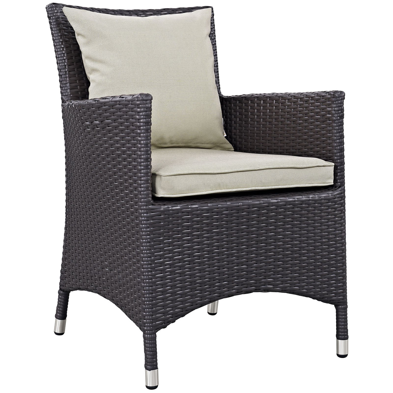 Espresso Beige Convene 4-Piece Outdoor Patio Dining Set