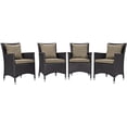 thumbnail image 1 of Modway Convene 4 Piece Outdoor Patio Dining Set in Espresso Mocha, 1 of 6
