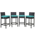 thumbnail image 1 of Modway Convene 4 Piece Outdoor Patio Pub Set in Espresso Turquoise, 1 of 3