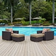 thumbnail image 1 of Modway Convene 4-Piece Outdoor Patio Sectional Set in Espresso/Mocha, 1 of 5