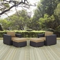 thumbnail image 1 of Modway Convene 4 Piece Outdoor Patio Sectional Set in Espresso Mocha, 1 of 5