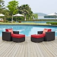 thumbnail image 1 of Modway Convene 4 Piece Outdoor Patio Sectional Set in Espresso Red, 1 of 5