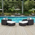 thumbnail image 1 of Modway Convene 4 Piece Outdoor Patio Sectional Set in Espresso White, 1 of 5