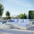 thumbnail image 1 of Modway Convene 4-Piece Outdoor Patio Sectional Set in Light Gray Light Blue, 1 of 10