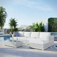 thumbnail image 1 of Modway Convene 4-Piece Outdoor Patio Sectional Set in Light Gray White, 1 of 10