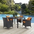 thumbnail image 1 of Modway Convene 5 Piece Outdoor Patio Dining Set in Espresso Orange, 1 of 7