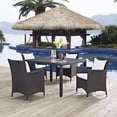 thumbnail image 1 of Modway Convene 5 Piece Outdoor Patio Dining Set in Espresso White, 1 of 7
