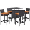 thumbnail image 1 of Modway Convene 5 Piece Outdoor Patio Pub Set in Espresso Orange, 1 of 4